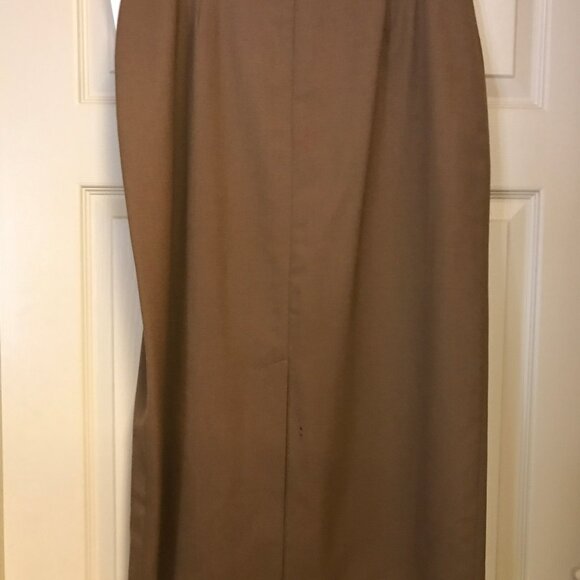 Vintage Pleated Skirt (Worsted Wool) Brown/Size 14(Lined) - Picture 3 of 6